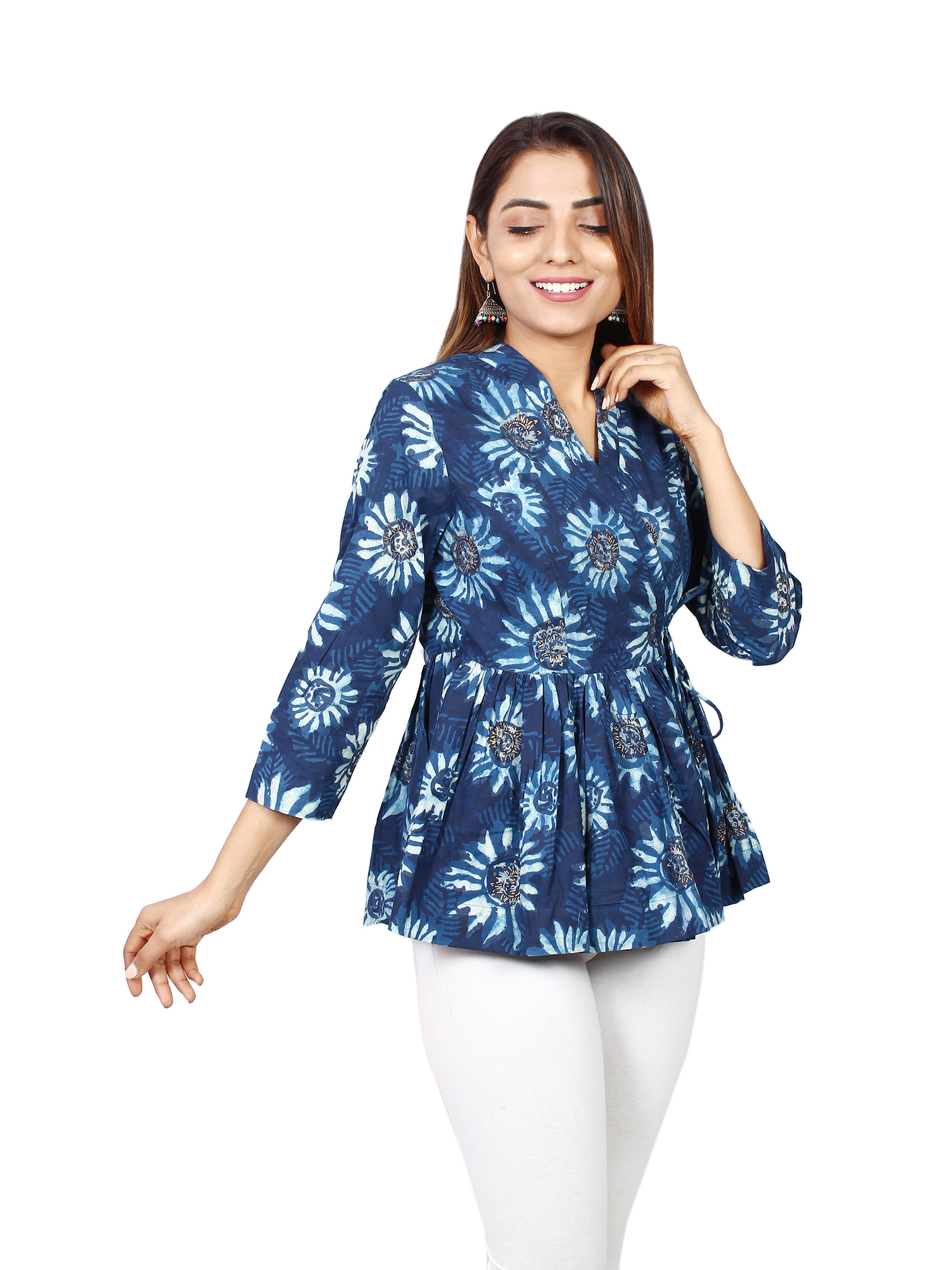Jaipur Royal Dabu Print Cotton Kurta Set with Dupatta - Detail