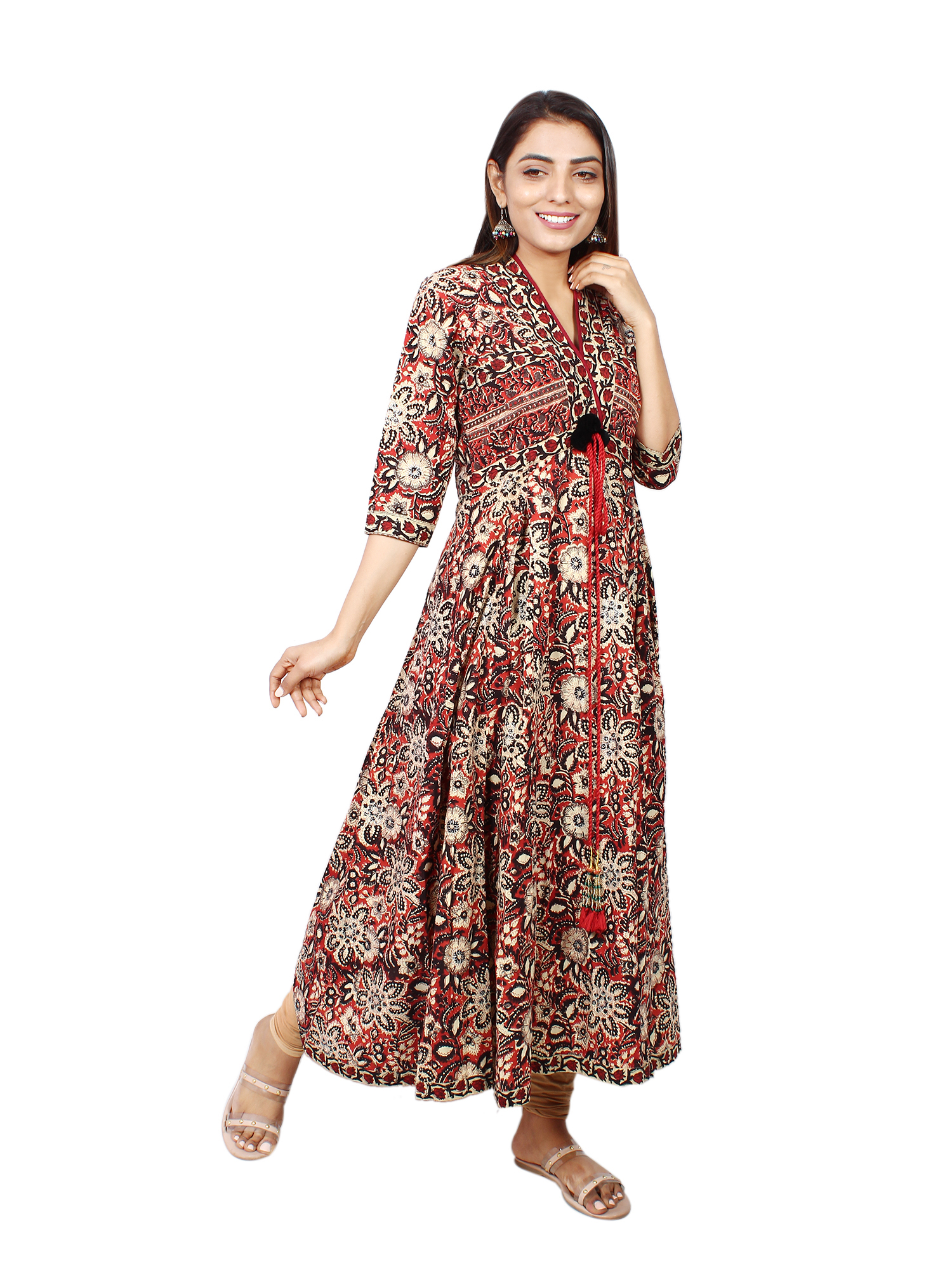 Chanderi Silk Festive Embroidered Anarkali Ensemble