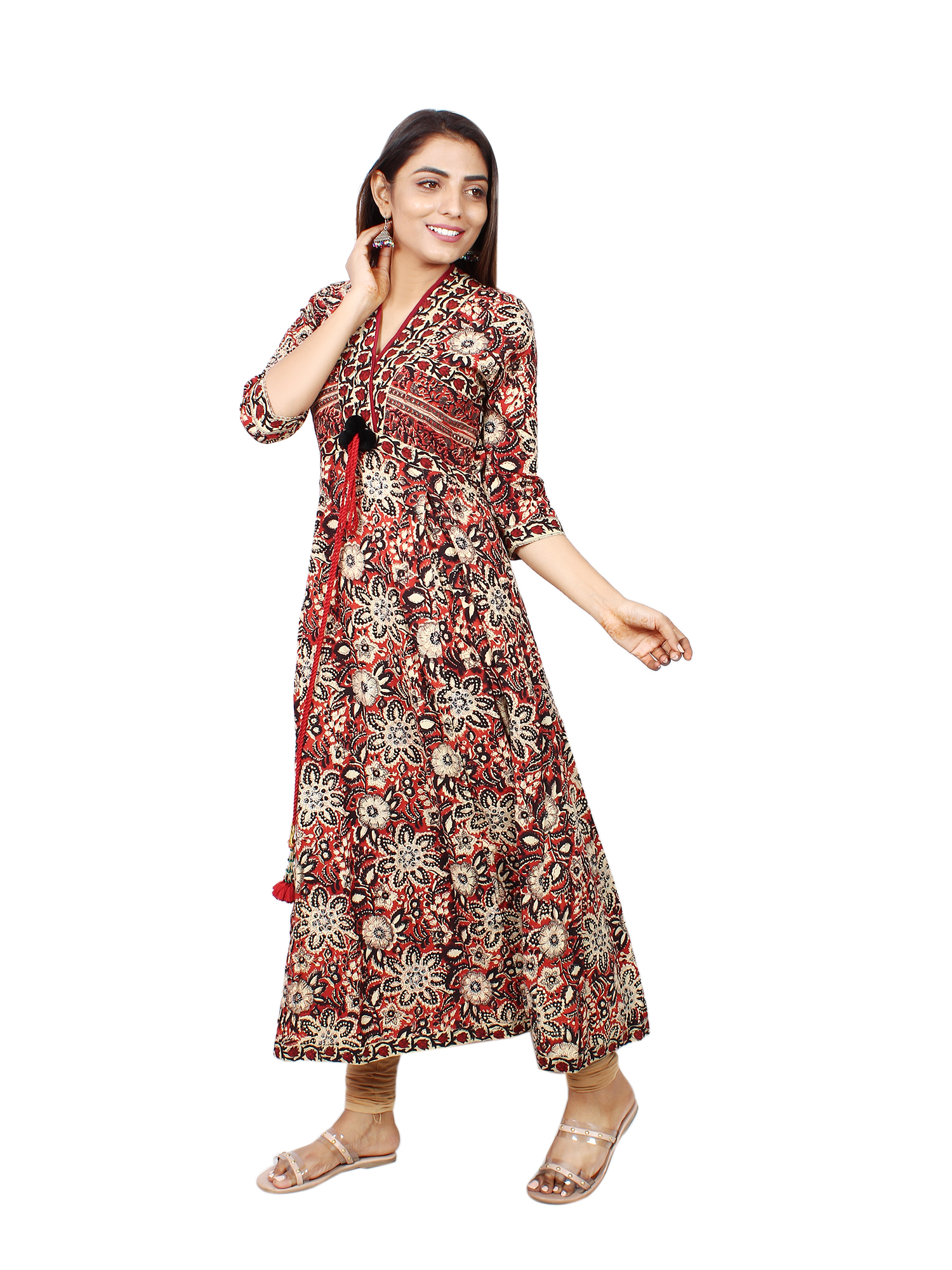 Chanderi Silk Festive Embroidered Anarkali Ensemble - Detail