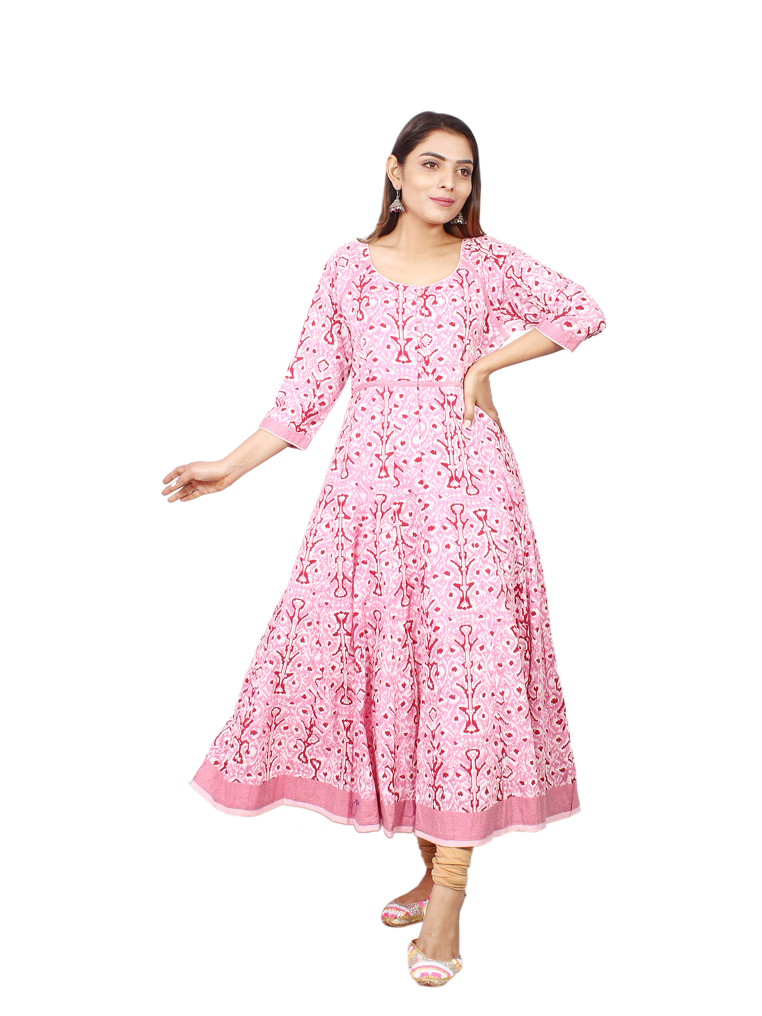 Heritage Indigo Leaf Pattern Hand Block Print Suit