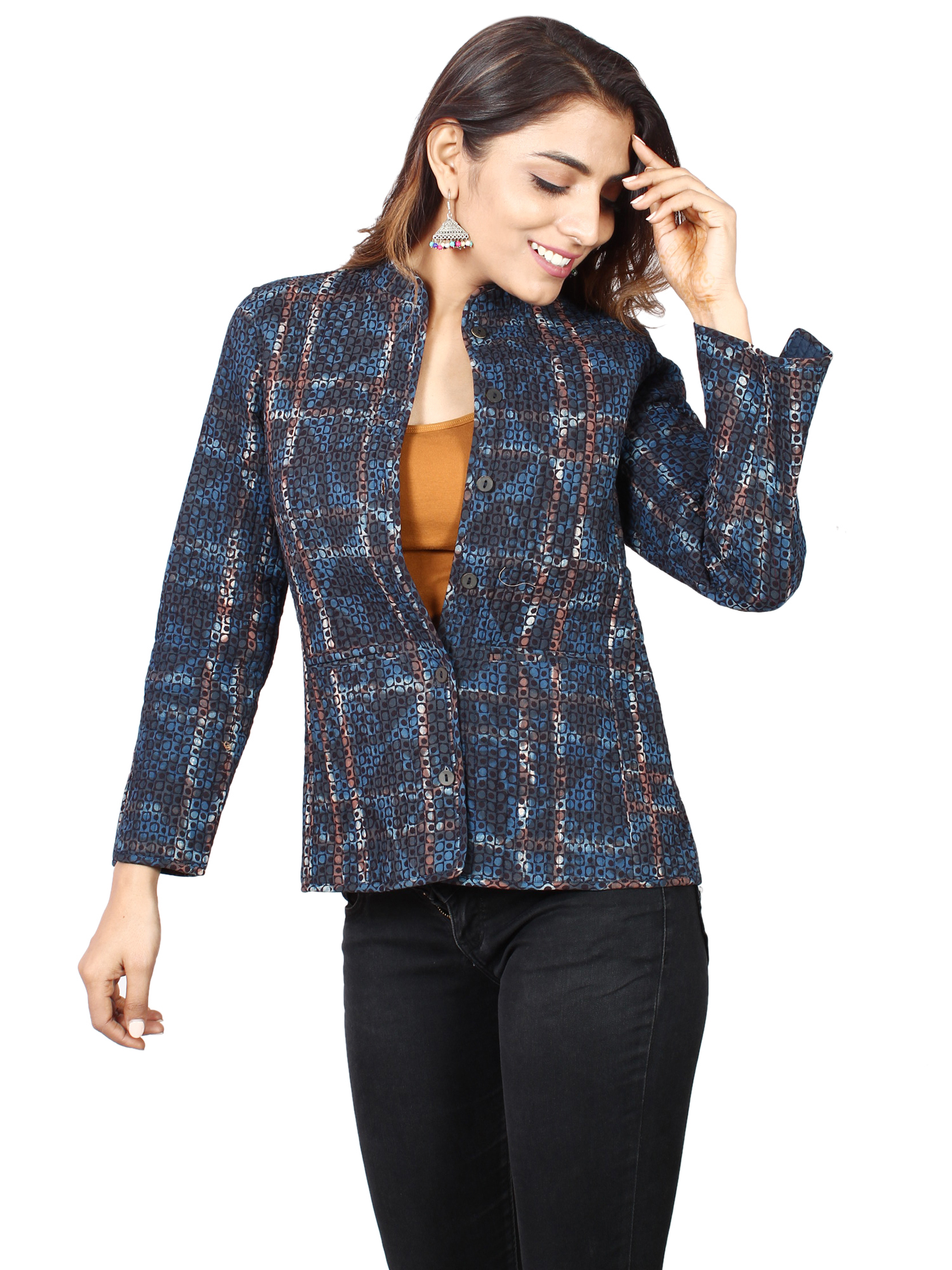 Sunwashed Yellow Sanganeri Print Straight Kurti - Detail