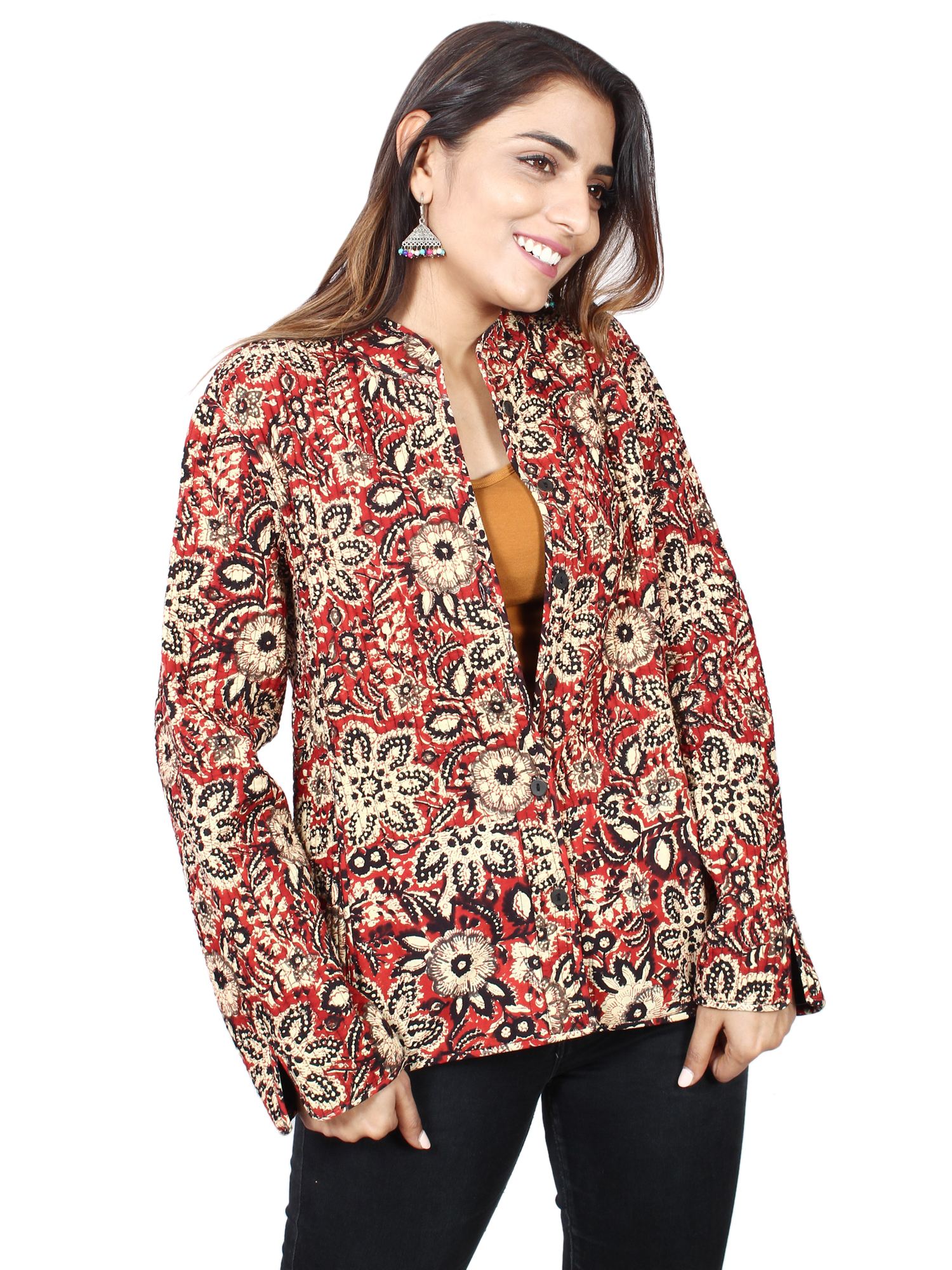 Heritage Golden Booti Crafted Chanderi Kurti Set - Detail