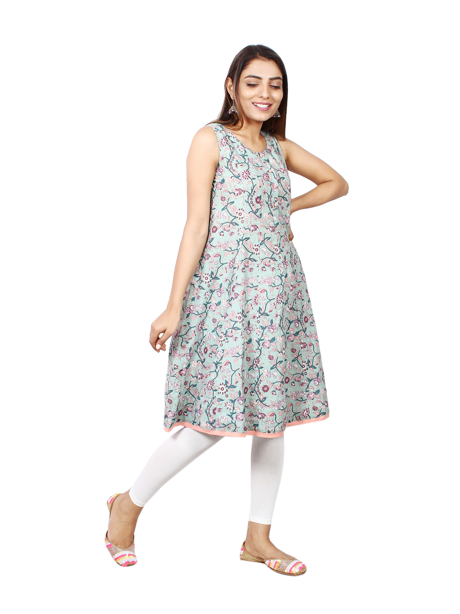 Heritage Floral Motif Cotton Suit Set - Detail